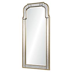 Holiday Hollywood Regency Antique Silver Leaf Frame Arch Wall Mirror|