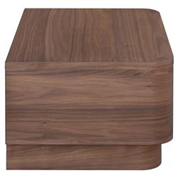 Rex Coastal Beach Brown Walnut Wood 1 Drawer Nightstand|