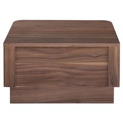 Rex Coastal Beach Brown Walnut Wood 1 Drawer Nightstand|