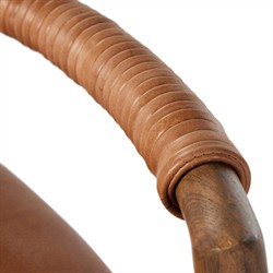 Blaise Rustic Lodge Brown Upholstered Leather Seat Low Back Counter Stool|