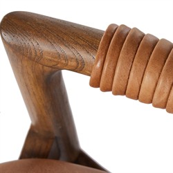 Blaise Rustic Lodge Brown Upholstered Leather Seat Low Back Counter Stool|