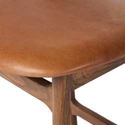 Blaise Rustic Lodge Brown Upholstered Leather Seat Low Back Counter Stool|