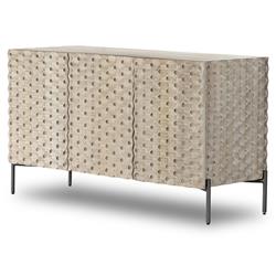 Harrison Global Bazaar Grey Mango Wood 3 Door Iron Media Console - 48"W - Small|