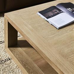 Tahoma Modern Classic Beige Oak Rectangular Coffee Table|