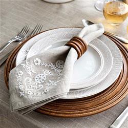Juliska Bilbao Rustic Lodge Brown Mango Wood Napkin Ring|