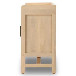 Corazon Coastal Beach Natural Mango Wood Frame Woven Cane 4 Door Sideboard|