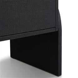 Maya Mid Century Black Painted Linen Grey Iron 4 Door Media Cabinet - 72"W|