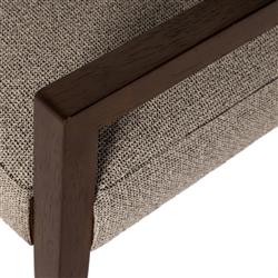 Ely Rustic Lodge Grey Performance Brown Wood Leather Dining Arm Chair|