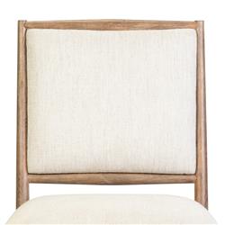 Genesis Modern Classic Beige Upholstered Brown Solid Oak Dining Side Chair|