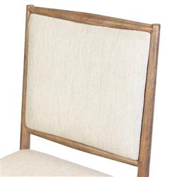 Genesis Modern Classic Beige Upholstered Brown Solid Oak Dining Side Chair|