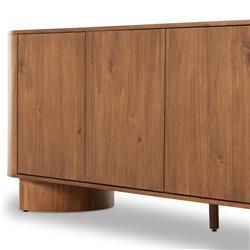 Paris Modern Classic Brown Solid Acacia Wood Oval Sideboard|