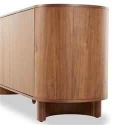 Paris Modern Classic Brown Solid Acacia Wood Oval Sideboard|