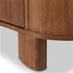 Paris Modern Classic Brown Solid Acacia Wood Oval Sideboard|