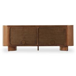 Paris Modern Classic Brown Solid Acacia Wood Oval Sideboard|