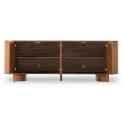 Paris Modern Classic Brown Solid Acacia Wood Oval Sideboard|