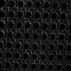 Kashton Mid Century Black Solid Mango Wood Arched Woven Cane 6 Door Sideboard|