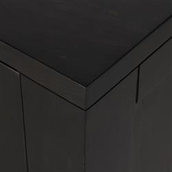 Kashton Mid Century Black Solid Mango Wood Arched Woven Cane 6 Door Sideboard|