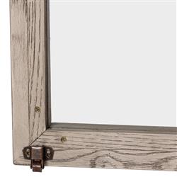 Ivan Mid Century White Solid Oak Wood 2 Glass Door Arched Display Case|