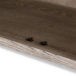 Ivan Mid Century White Solid Oak Wood 2 Glass Door Arched Display Case|