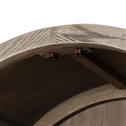 Ivan Mid Century White Solid Oak Wood 2 Glass Door Arched Display Case|