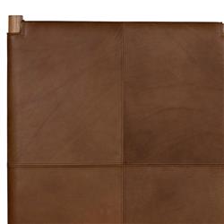 Hubert Rustic Lodge Brown Leather Upholstered Wood Classic Bed - Queen|