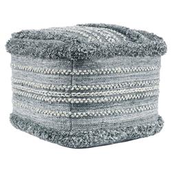 Aaron Coastal Beach Blue Textured Detail Performance Square Pouf|