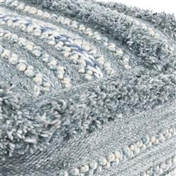 Aaron Coastal Beach Blue Textured Detail Performance Square Pouf|