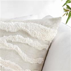 Renee Modern Classic Cream Linen Decorative Throw Pillow - 22x22|