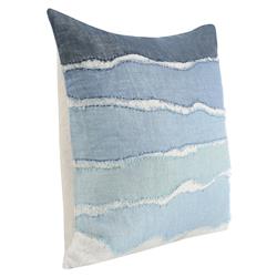 Danielle Coastal Beach Blue Linen Decorative Throw Pillow - 22x22|