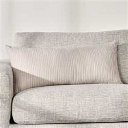 Fiona Modern Classic Light Brown Cotton Stripe Decorative Lumbar Pillow - 16x36|