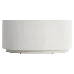 Torin Coastal Beach White Concrete Drum Outdoor Coffee Table|
