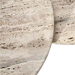 Amerigo Mid Century Modern Cream Marble Coffee Table - Set of 2|