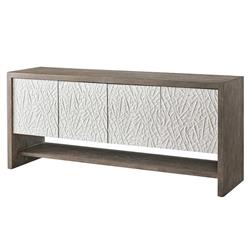 Ethan Modern White Wood Weathered Grey Oak Rectangular Sideboard|