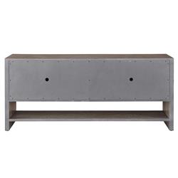 Ethan Modern White Wood Weathered Grey Oak Rectangular Sideboard|