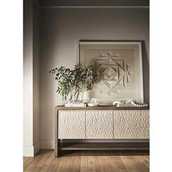 Ethan Modern White Wood Weathered Grey Oak Rectangular Sideboard|