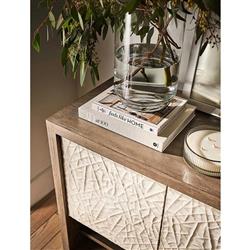 Ethan Modern White Wood Weathered Grey Oak Rectangular Sideboard|