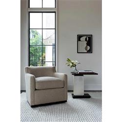 Ethan Modern Classic Brown Walnut Wood Silver Leaf Rectangular C Side Table|