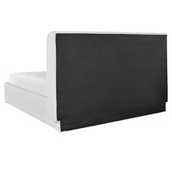 Tristan Modern Classic White Upholstered Cotton Wingback Bed - Queen|