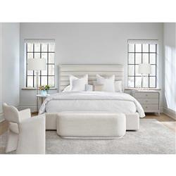 Tristan Modern Classic Off White Upholstered Tufted Bed - Queen|