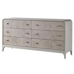 Tristan Modern Classic Light Grey Burl Wood Double Dresser|