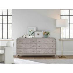Tristan Modern Classic Light Grey Burl Wood Double Dresser|
