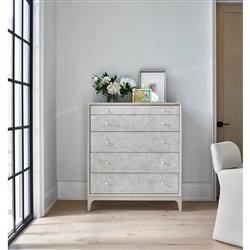 Tristan Modern Classic Light Grey Wood Tall Dresser|