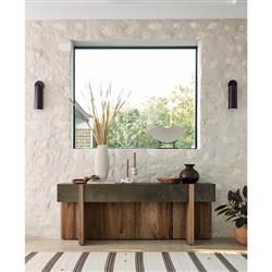 Phil Rustic Lodge Brown Wood Decorative Table Vase|