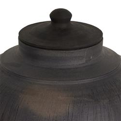 Claire Mid Century Modern Black Clay Decorative Bud Table Vase|