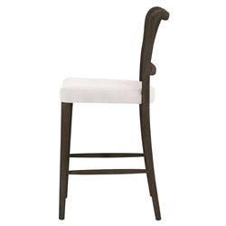 Zachary Coastal Beach Dark Brown Oak Wood Cane Back Counter Stool|