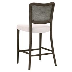 Zachary Coastal Beach Dark Brown Oak Wood Cane Back Counter Stool|