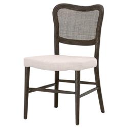 Zachary Coastal Beach Dark Brown Oak Wood Cane Back Dining Chair - Set of 2|