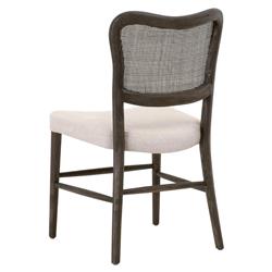 Zachary Coastal Beach Dark Brown Oak Wood Cane Back Dining Chair - Set of 2|