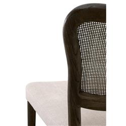 Zachary Coastal Beach Dark Brown Oak Wood Cane Back Dining Chair - Set of 2|