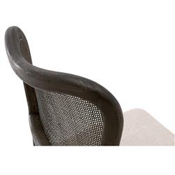 Zachary Coastal Beach Dark Brown Oak Wood Cane Back Dining Chair - Set of 2|